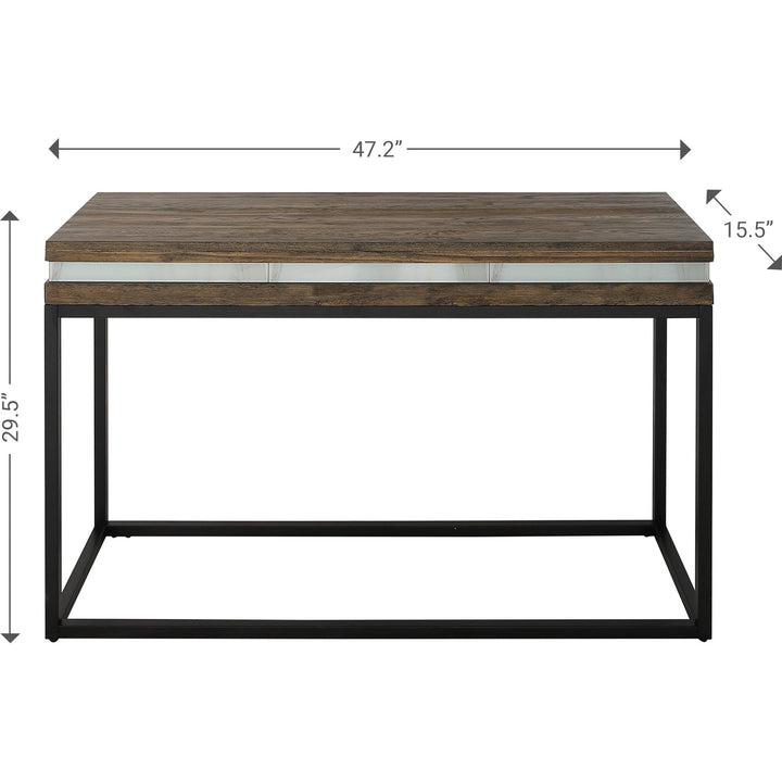 47" Brown and Black Frame Console Table Image 9