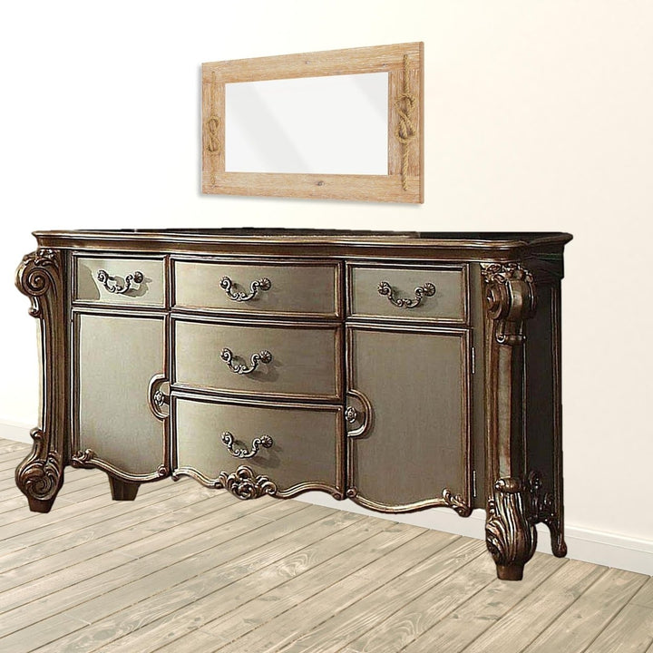 71" Solid Wood Five Drawer Dresser Image 2