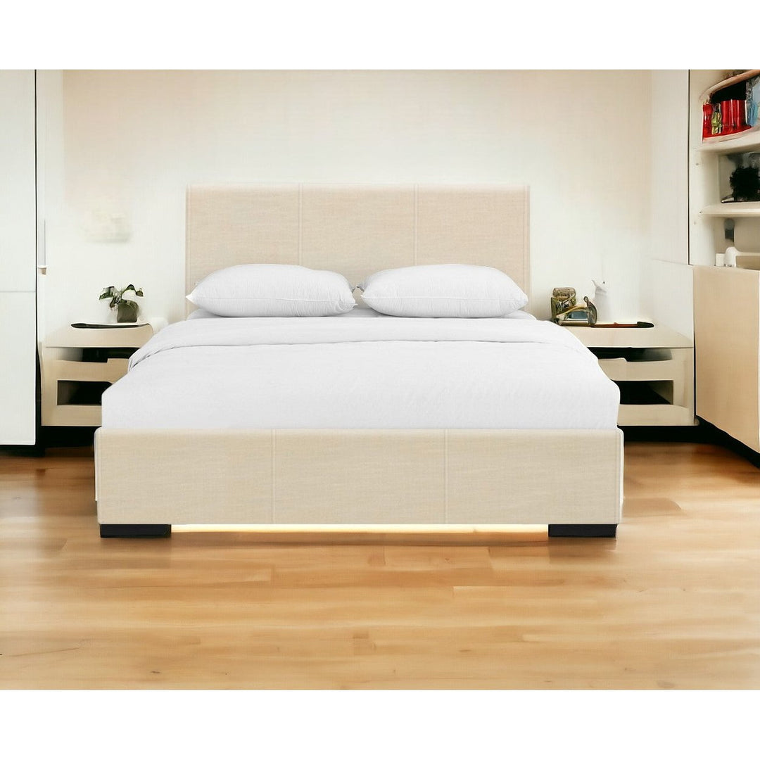 Black Upholstered Queen Platform Bed Image 9