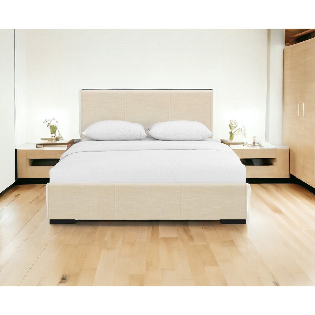 Black Upholstered Queen Platform Bed Image 10