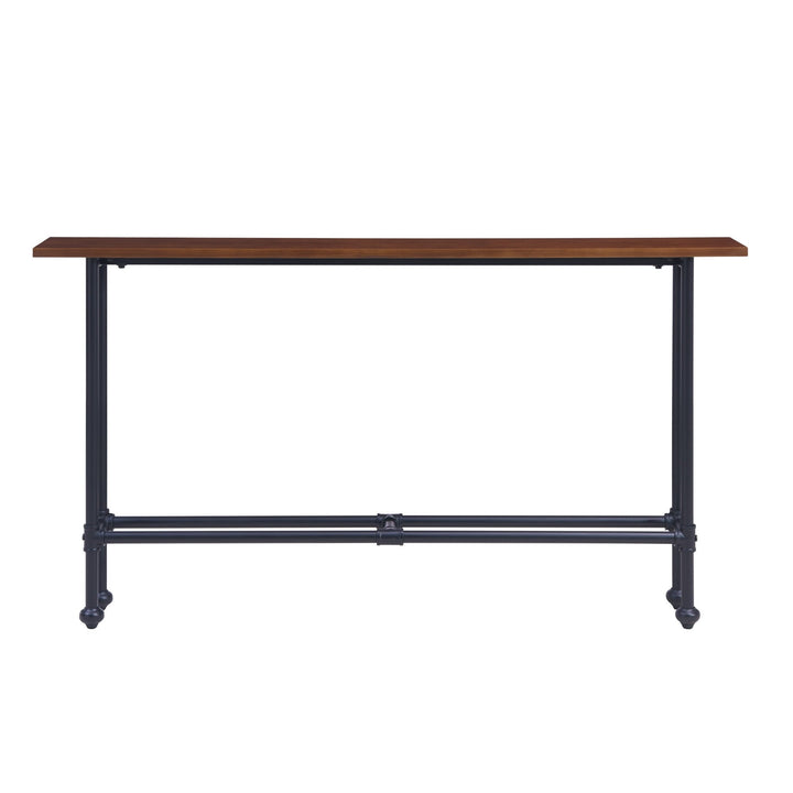 56" Espresso and Black Console Table Image 3