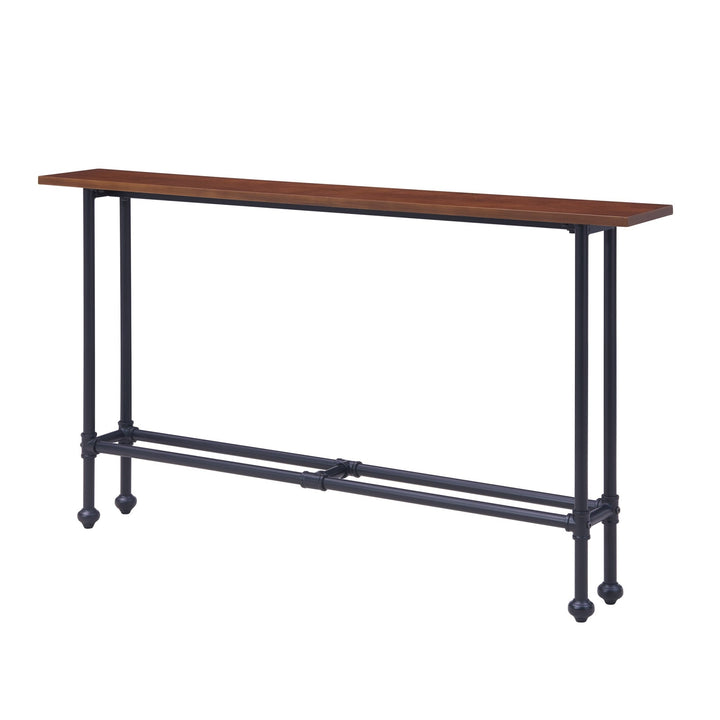 56" Espresso and Black Console Table Image 4