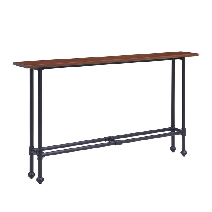 56" Espresso and Black Console Table Image 6