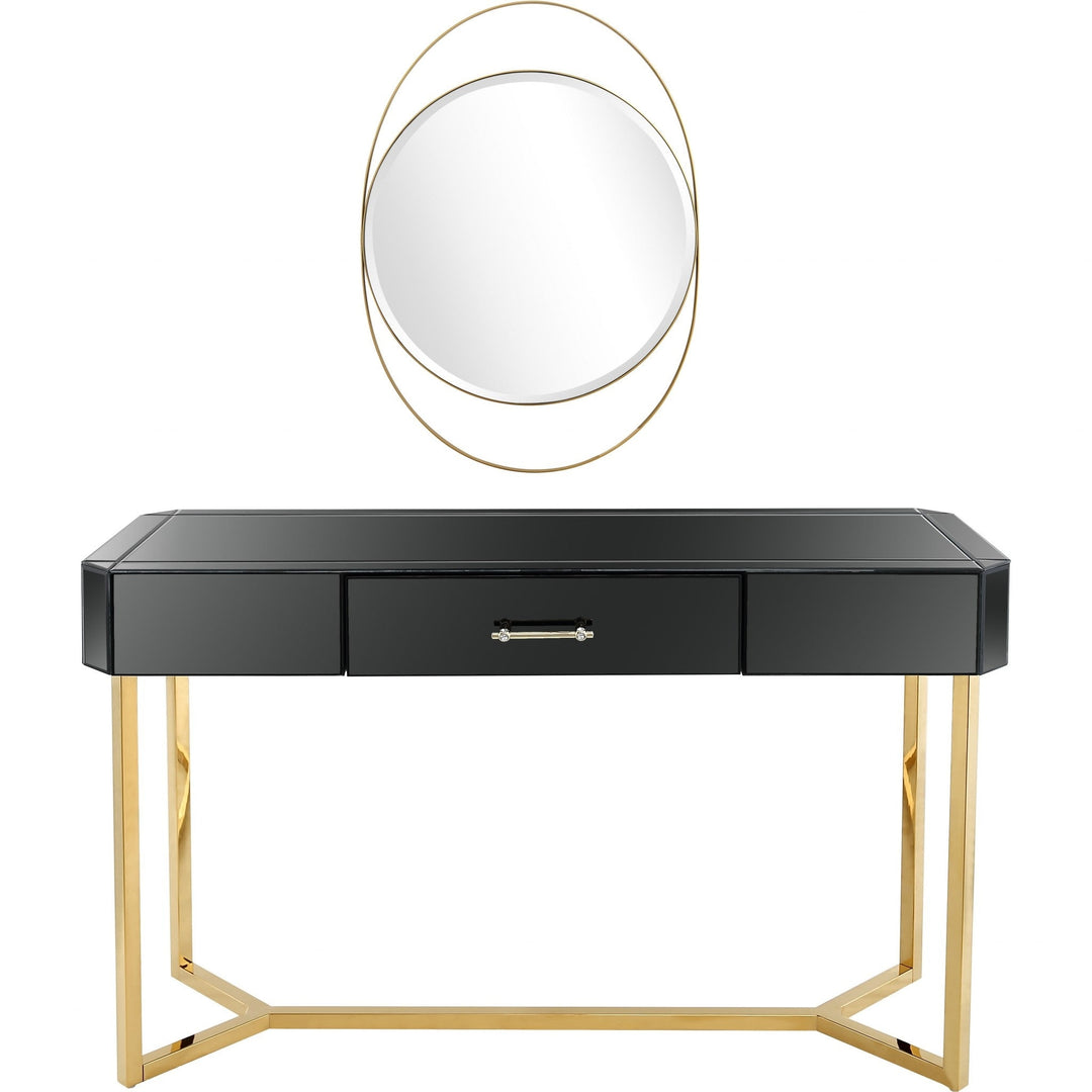 Black and Gold Mirror and Console Table Image 1