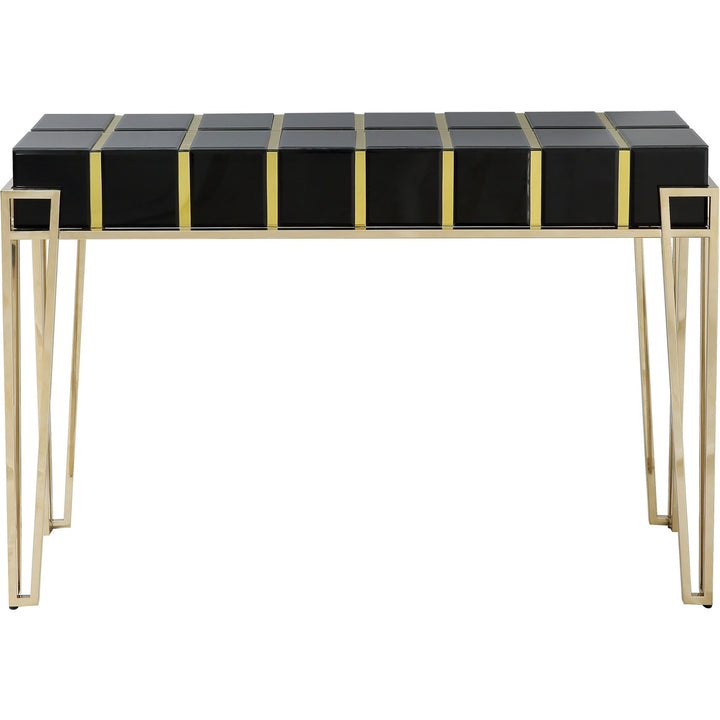 Gold and Black Sqaured Console Table Image 4