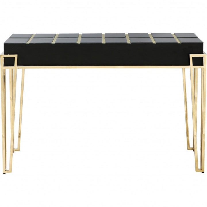 Gold and Black Sqaured Console Table Image 7