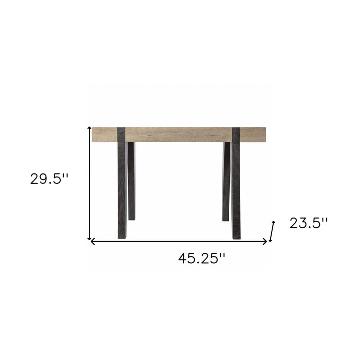 Modern Chunky Natural and Gray Wood Table Desk Image 8