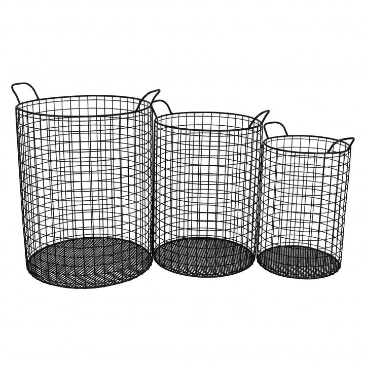 Set of Three Metal Wire Storage Baskets Image 2