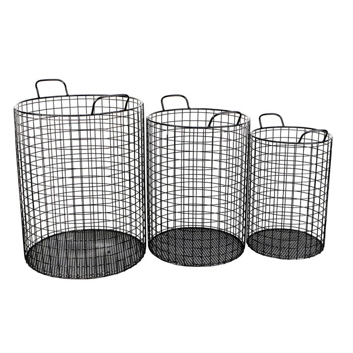 Set of Three Metal Wire Storage Baskets Image 3