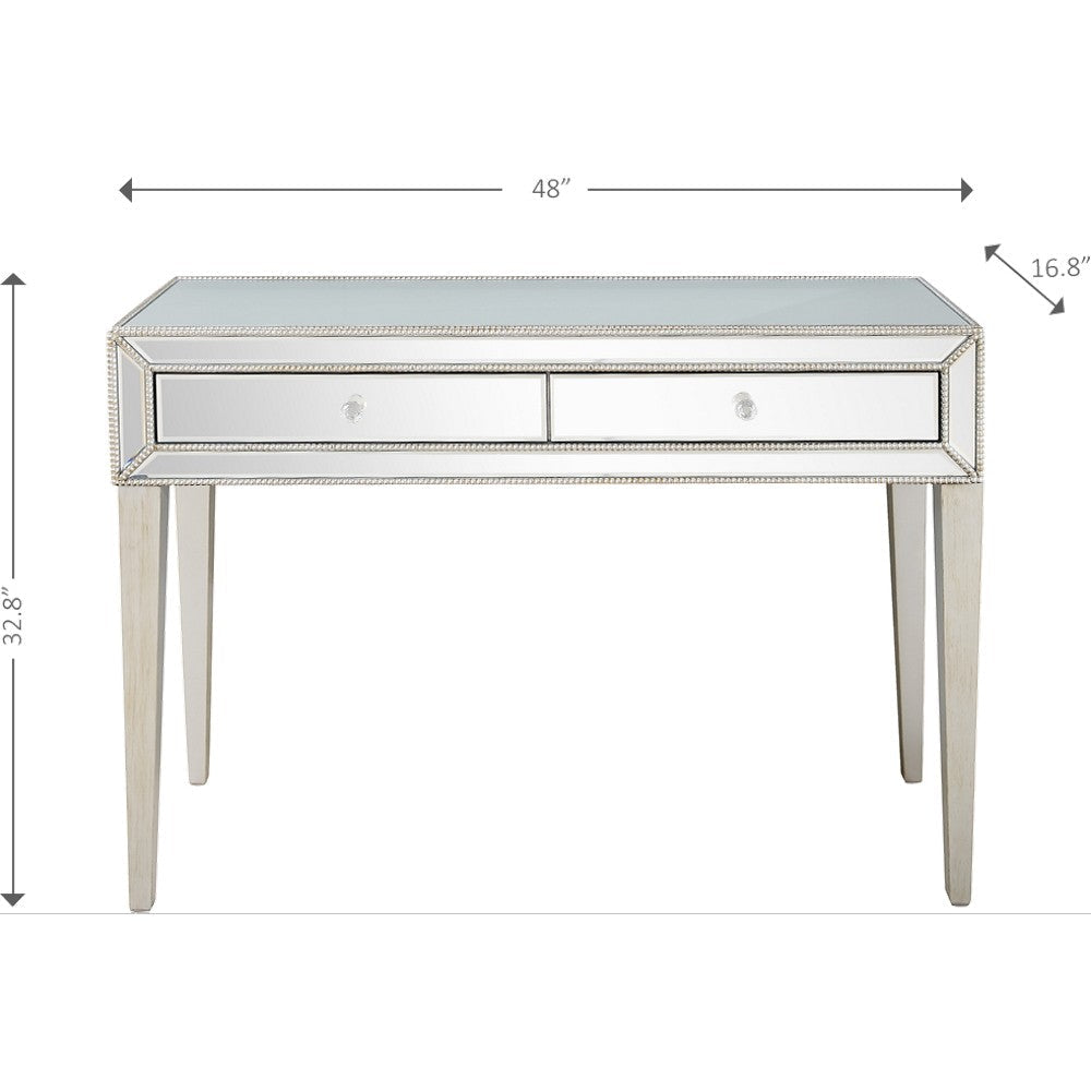 Silver Beaded Console Table Image 3