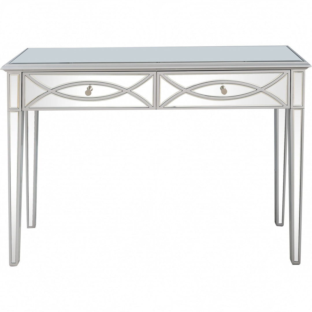 Silver Glass Mirror Console Table Image 1