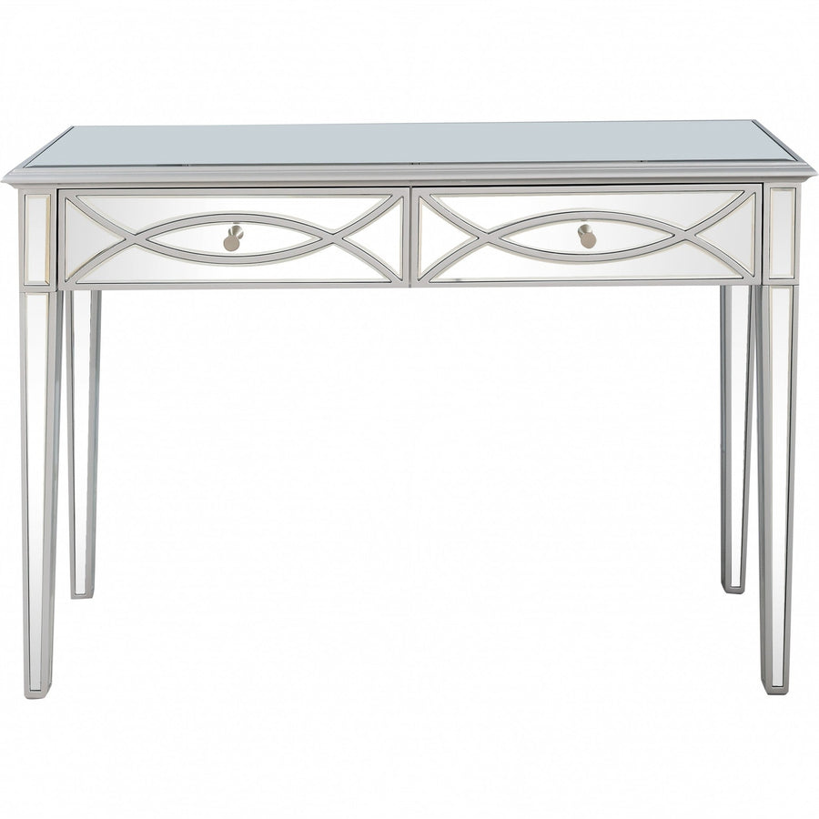 Silver Glass Mirror Console Table Image 1