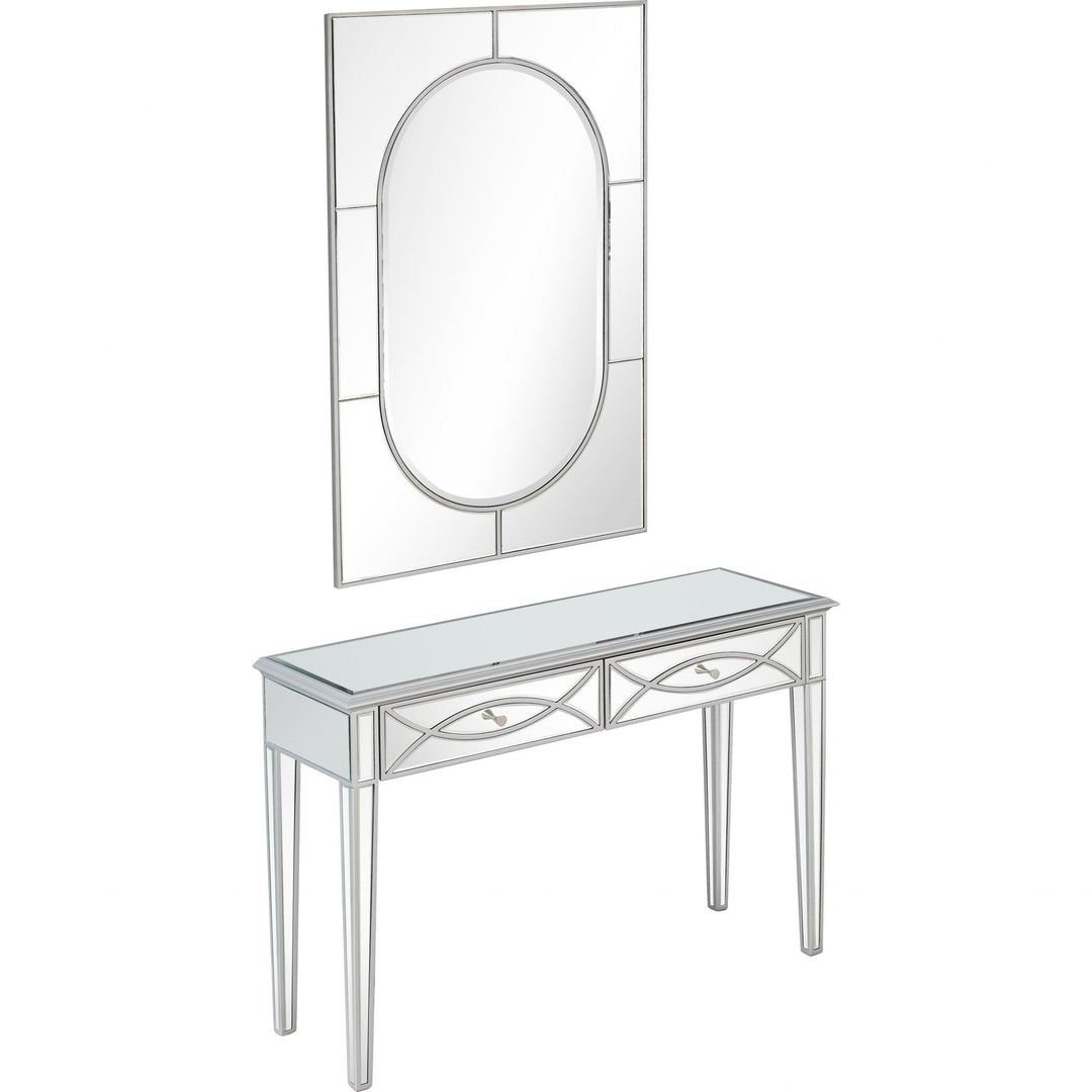 Silver Glass Mirror and Console Table Image 4