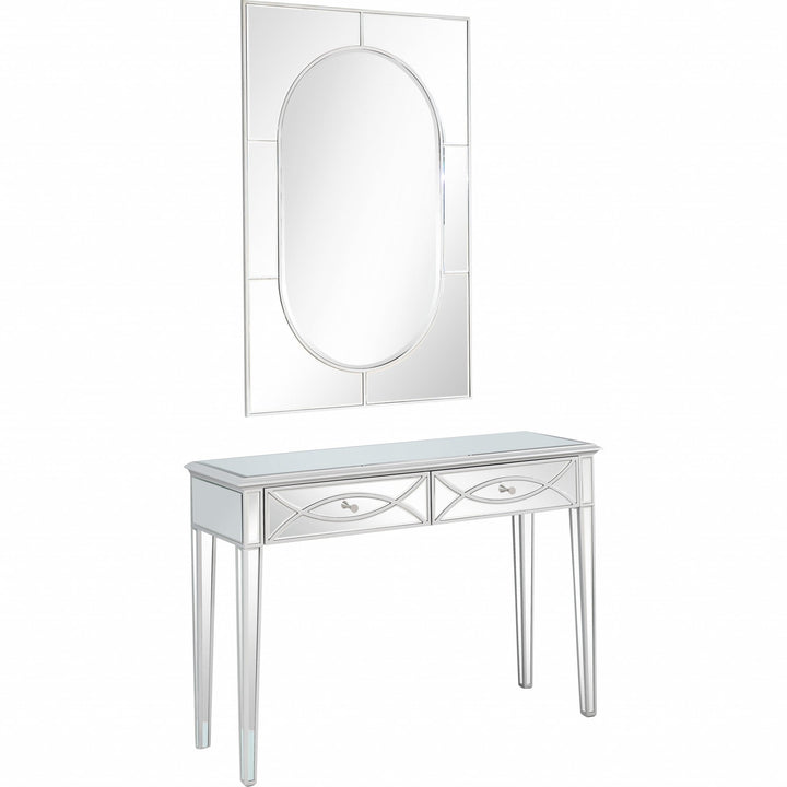 Silver Glass Mirror and Console Table Image 5