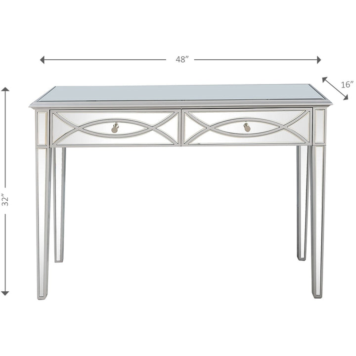 Silver Glass Mirror Console Table Image 3