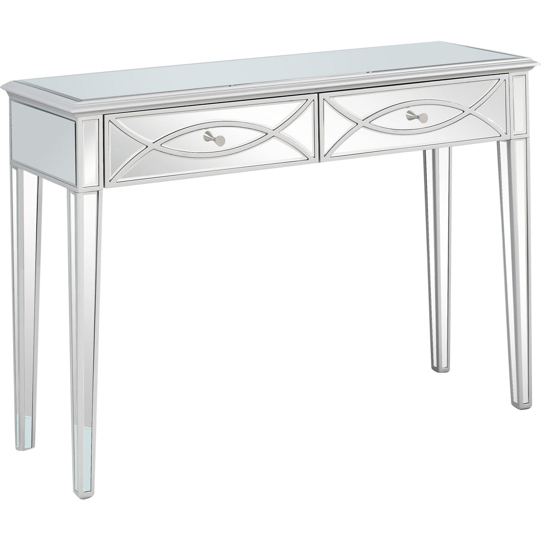 Silver Glass Mirror Console Table Image 4