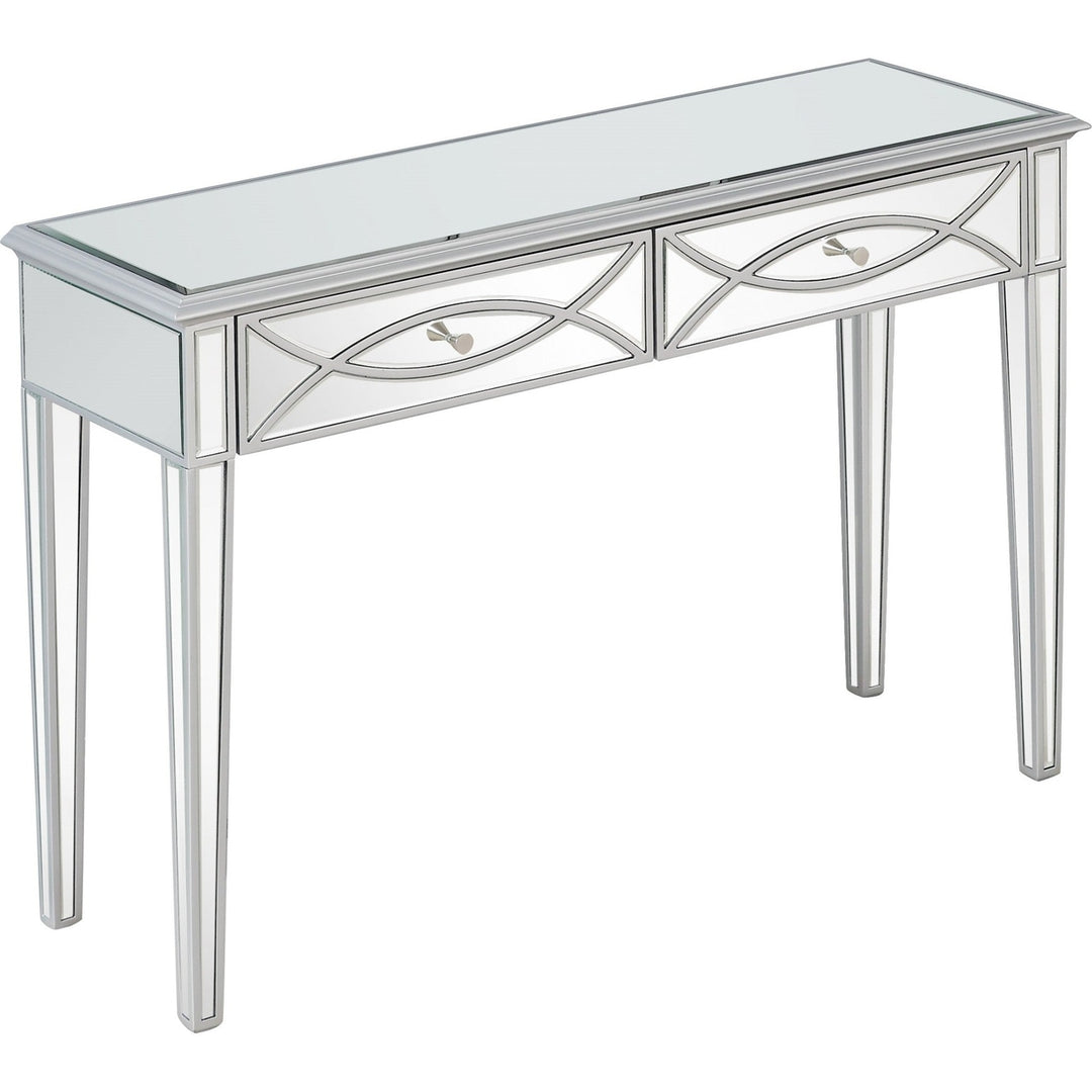 Silver Glass Mirror Console Table Image 5