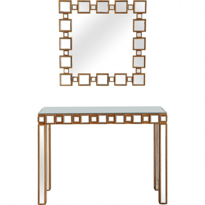 Square Reflective Mirror and Console Table Image 4