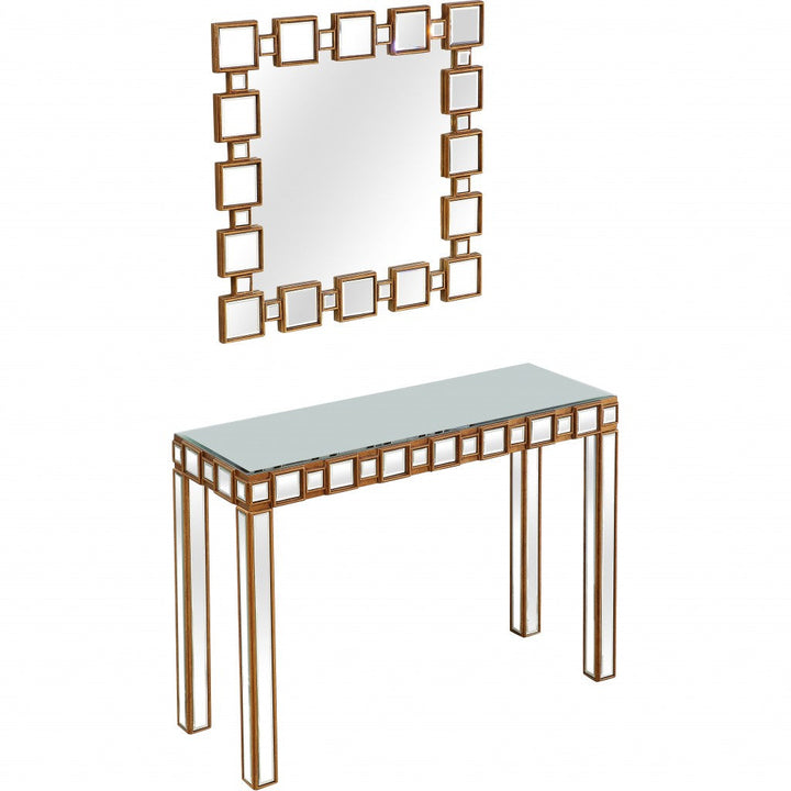 Square Reflective Mirror and Console Table Image 6