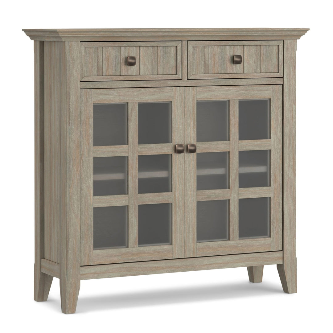 Acadian Entryway Storage Cabinet Dark Tobacco Brown Solid Pine Handcrafted Image 6