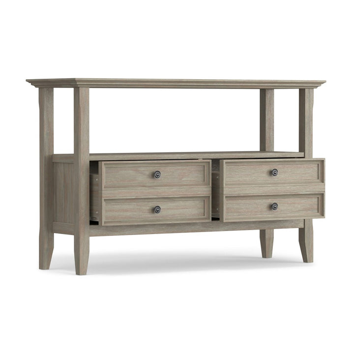 Simpli Home Amherst Console Sofa Table Solid Wood Storage 2 Drawers 47.5 Inch Image 12