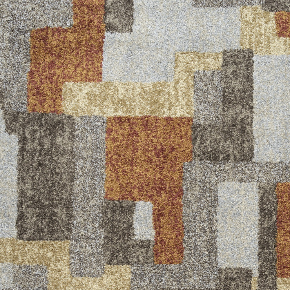 10 X 13 Grey And Brown Geometric Area Rug Image 4