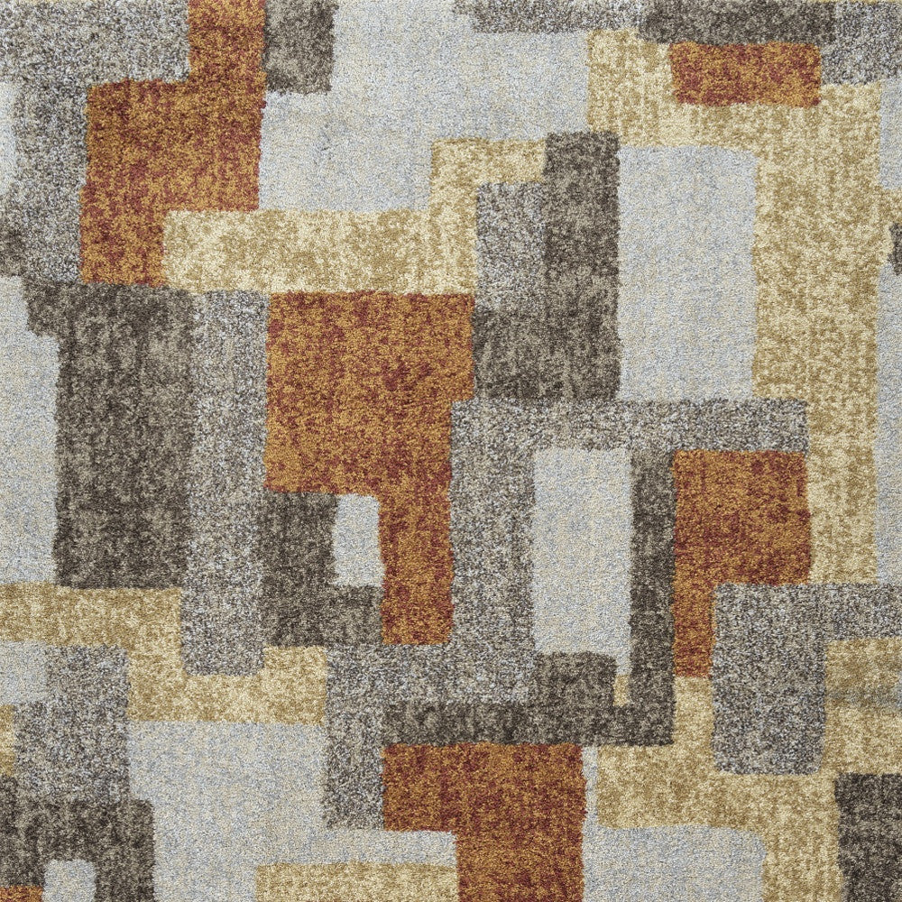 10 X 13 Grey And Brown Geometric Area Rug Image 5