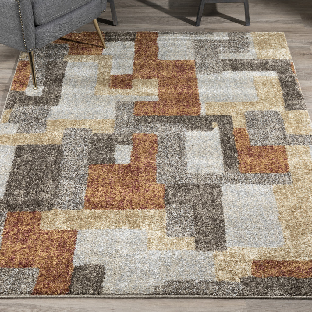 10 X 13 Grey And Brown Geometric Area Rug Image 6