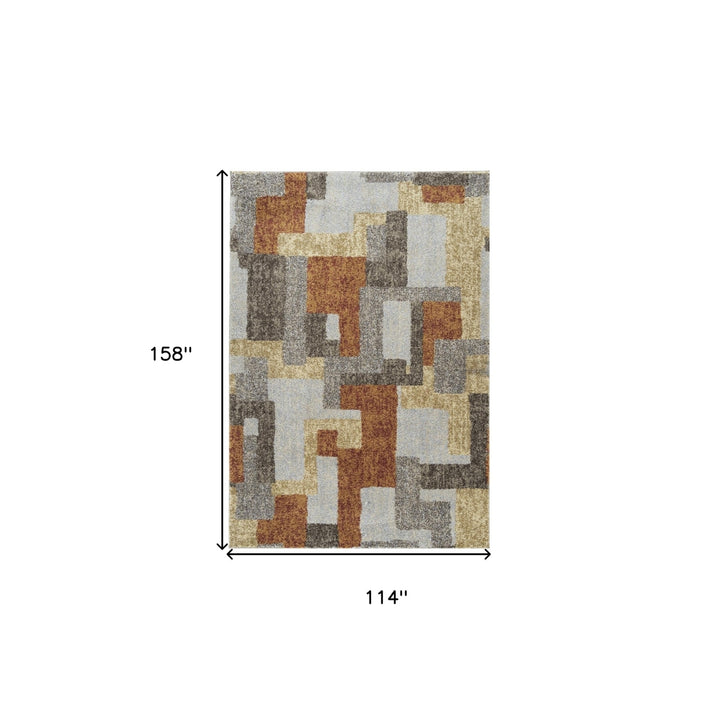 10 X 13 Grey And Brown Geometric Area Rug Image 10