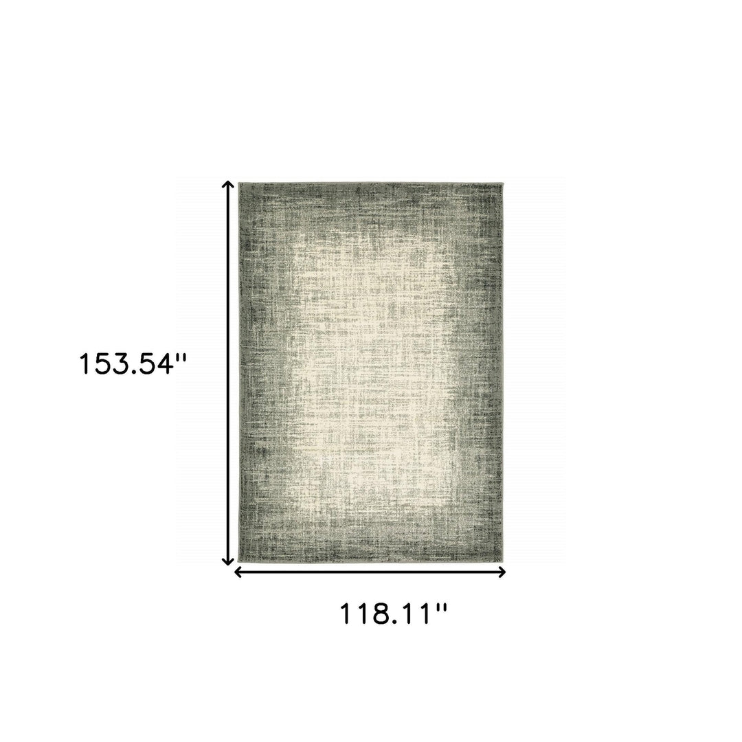 10 X 13 Grey Beige And Blue Power Loom Stain Resistant Area Rug Image 9