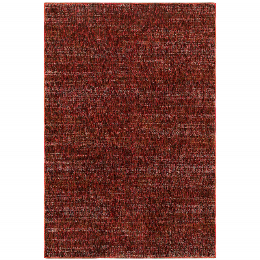 10 x 13 Red and Gray Power Loom Area Rug Image 1