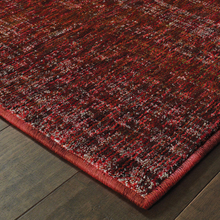 10 x 13 Red and Gray Power Loom Area Rug Image 3