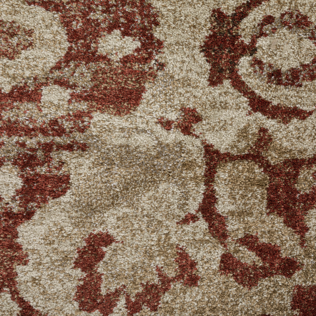 10 x 13 Red and Beige Oriental Area Rug Image 12