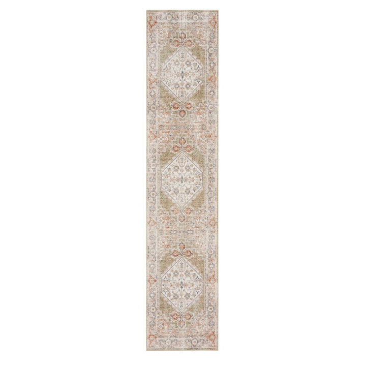 10 Sage Oriental Power Loom Distressed Washable Runner Rug Image 1