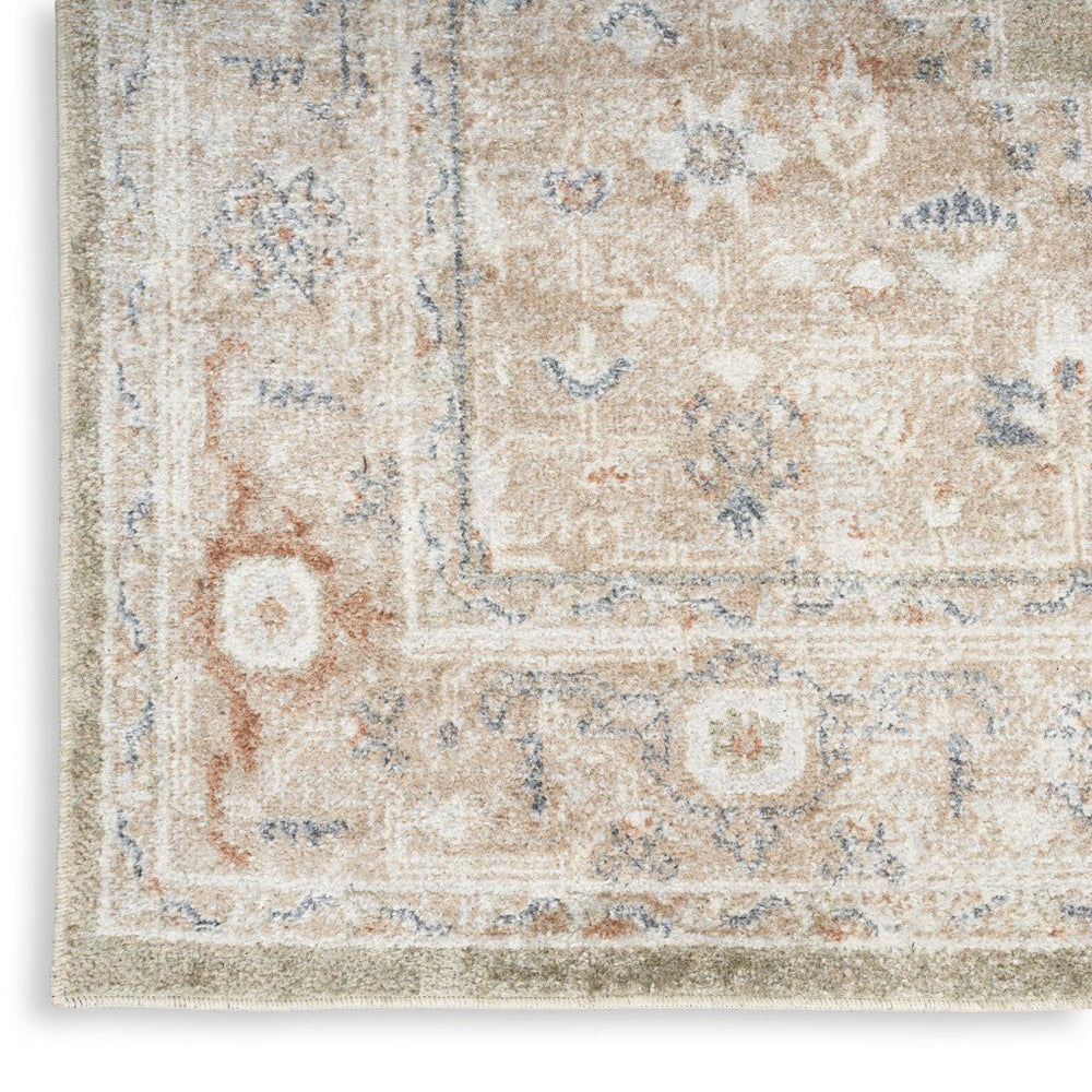 10 Sage Oriental Power Loom Distressed Washable Runner Rug Image 2