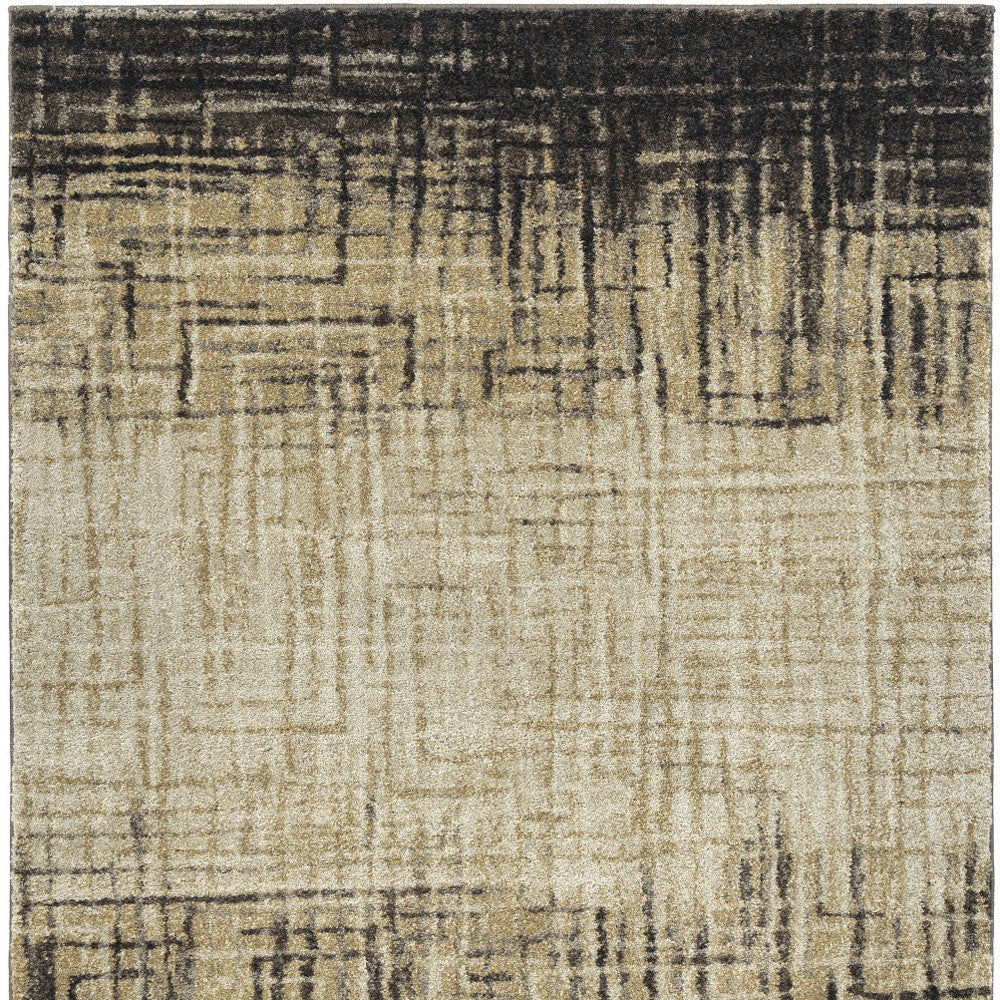 10 X 13 Brown Abstract Ombre Area Rug Image 1