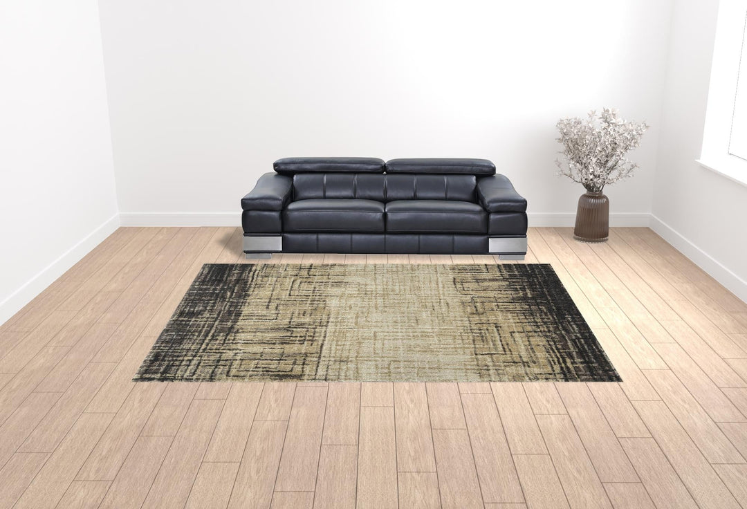 10 X 13 Brown Abstract Ombre Area Rug Image 2