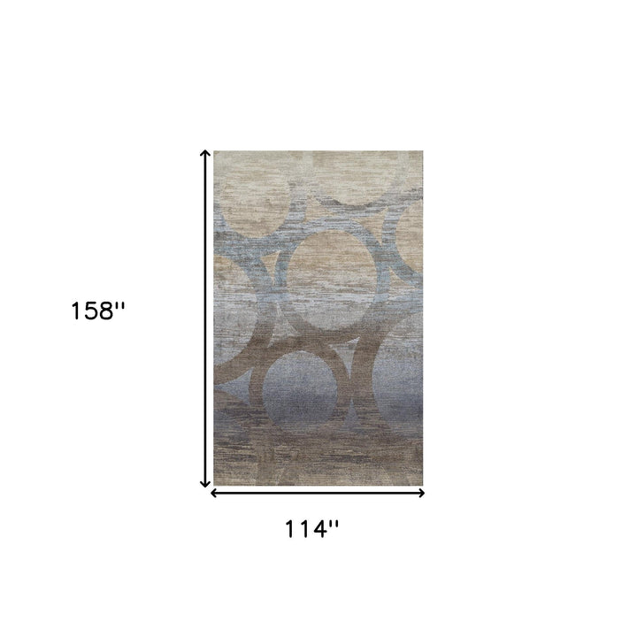 10 x 13 Brown and Beige Abstract Area Rug Image 3