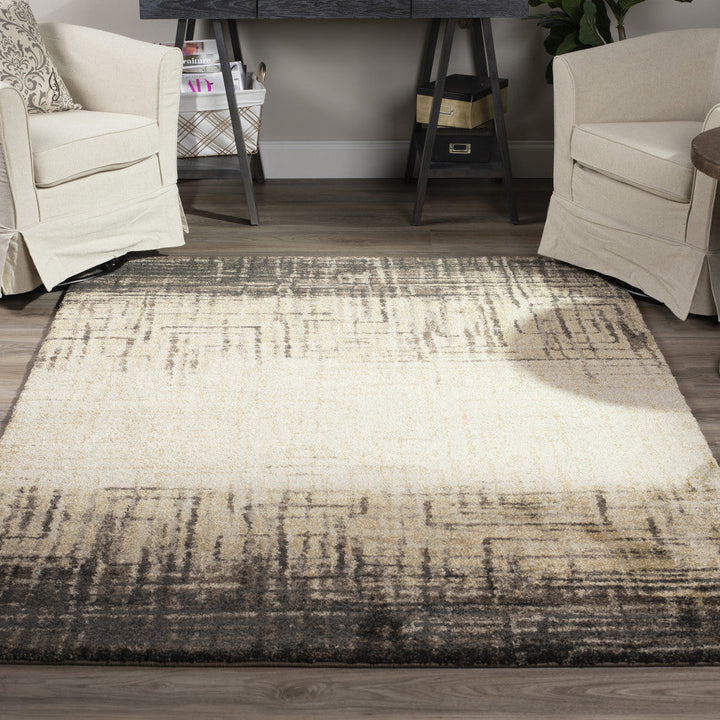 10 X 13 Brown Abstract Ombre Area Rug Image 7