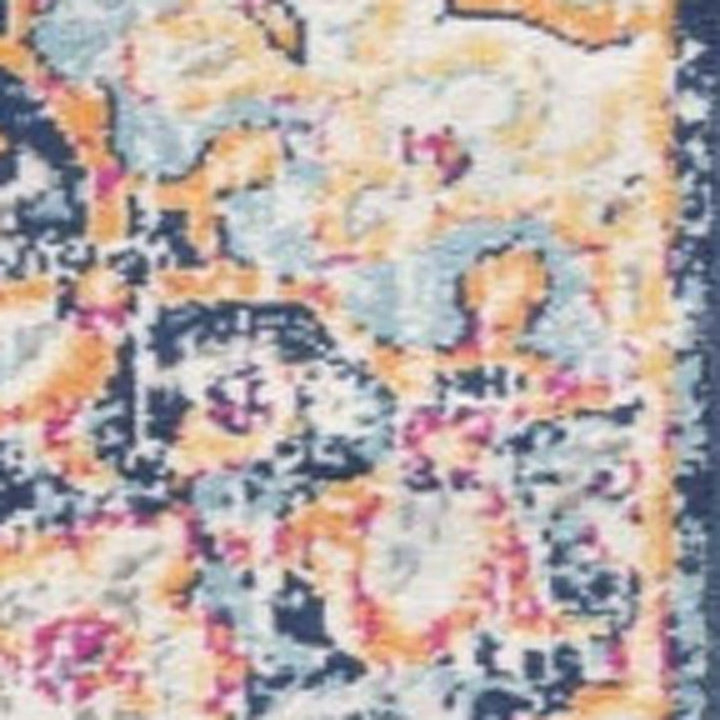 2 X 4 Blue and Beige Medallion Area Rug Image 8