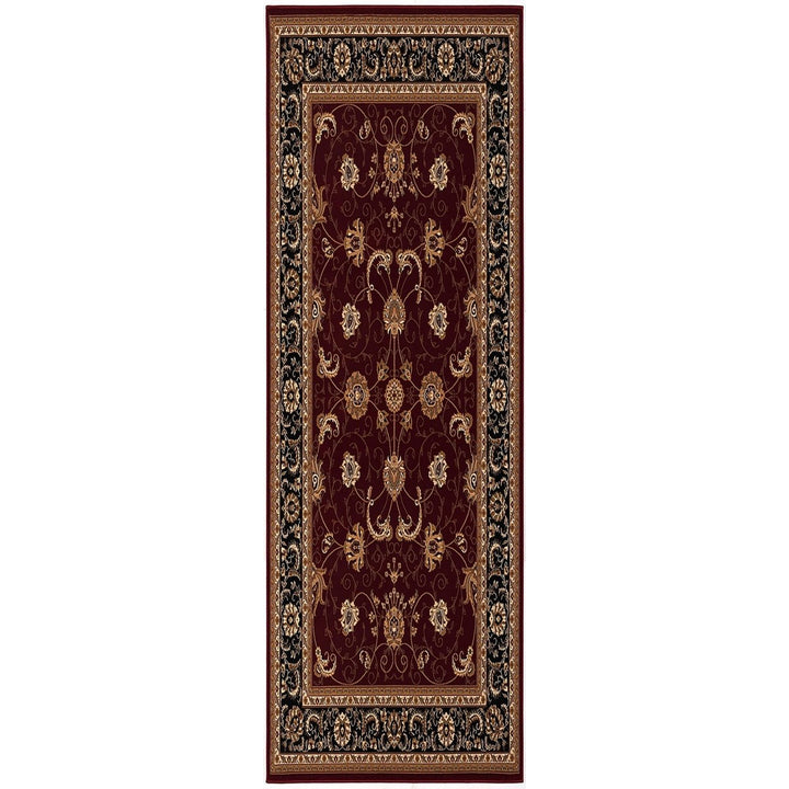 5 x 8 Red and Black Oriental Power Loom Area Rug Image 1