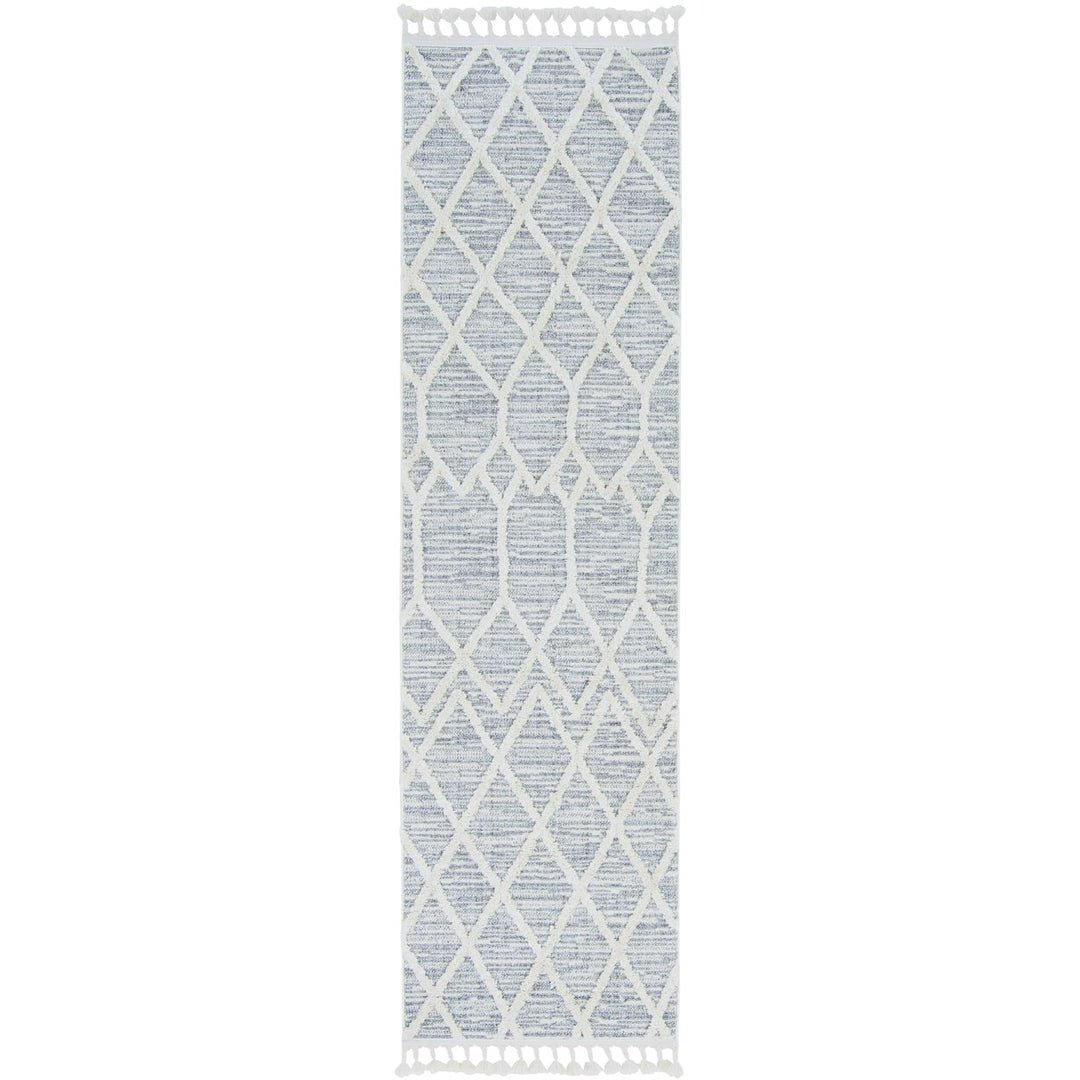 8X11 Ivory Grey Machine Woven Geometric Indoor Area Rug Image 8