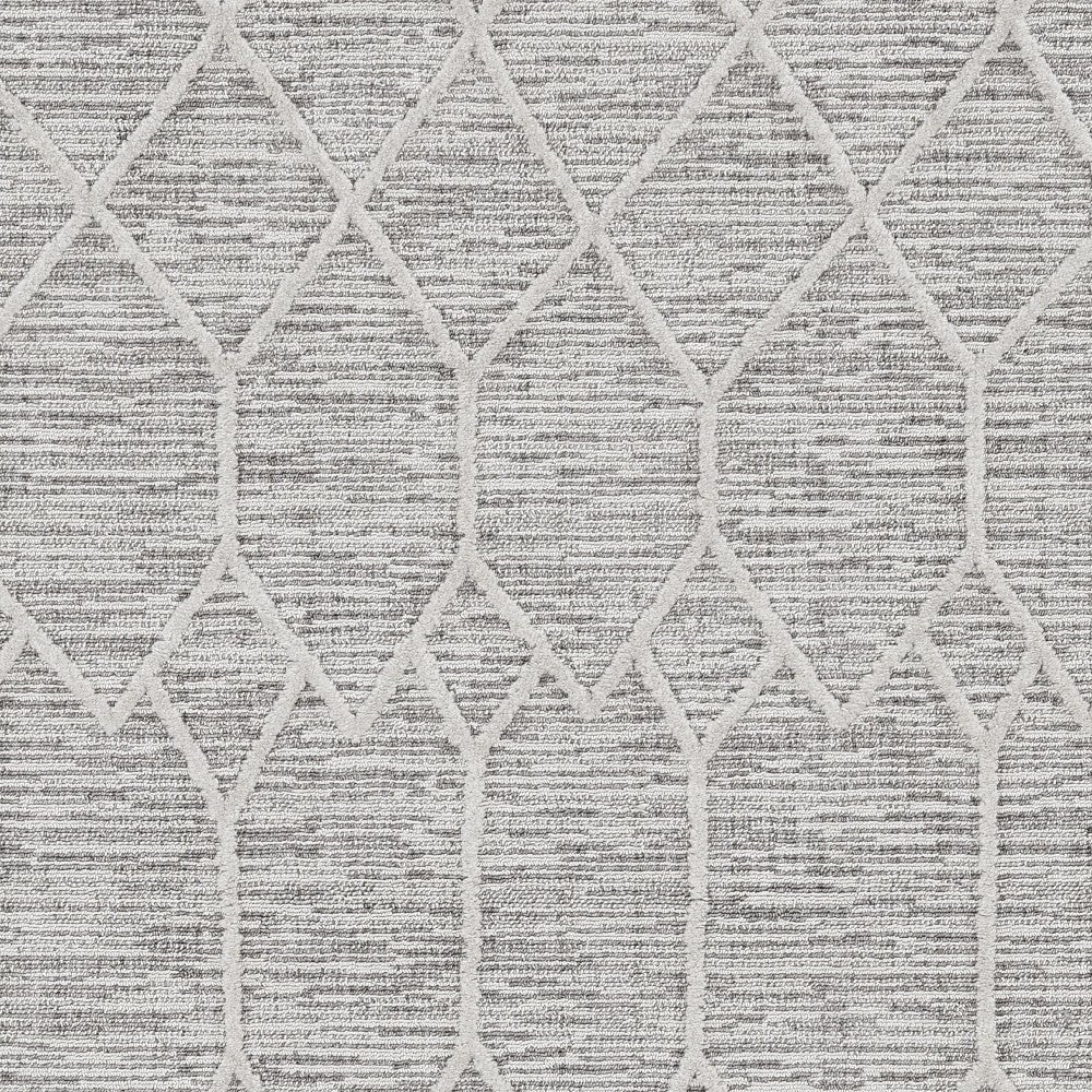 8X11 Ivory Grey Machine Woven Geometric Indoor Area Rug Image 11