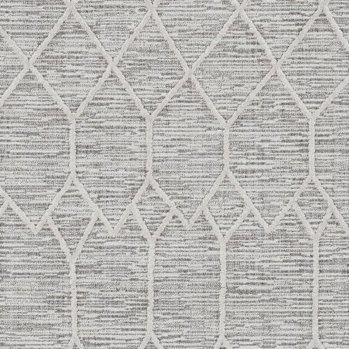 8X11 Ivory Grey Machine Woven Geometric Indoor Area Rug Image 11