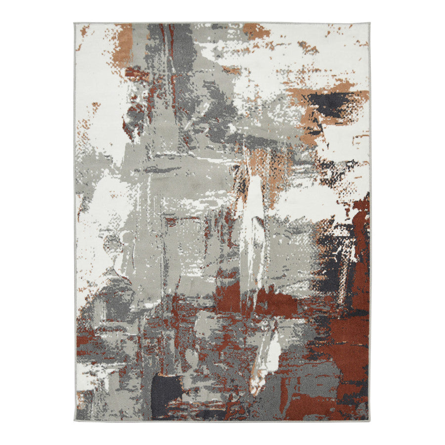 10 x 14 Rust Abstract Power Loom Area Rug Image 1