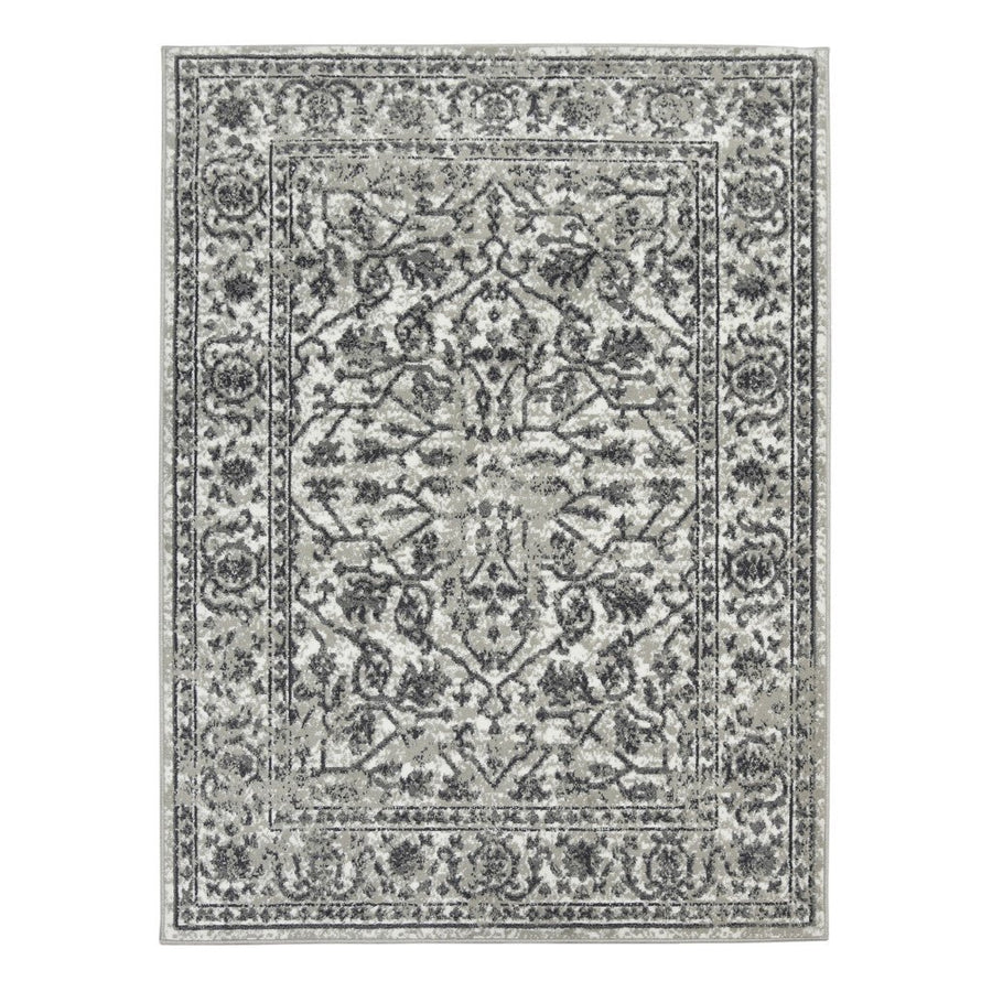 10 x 14 Gray Floral Power Loom Area Rug Image 1