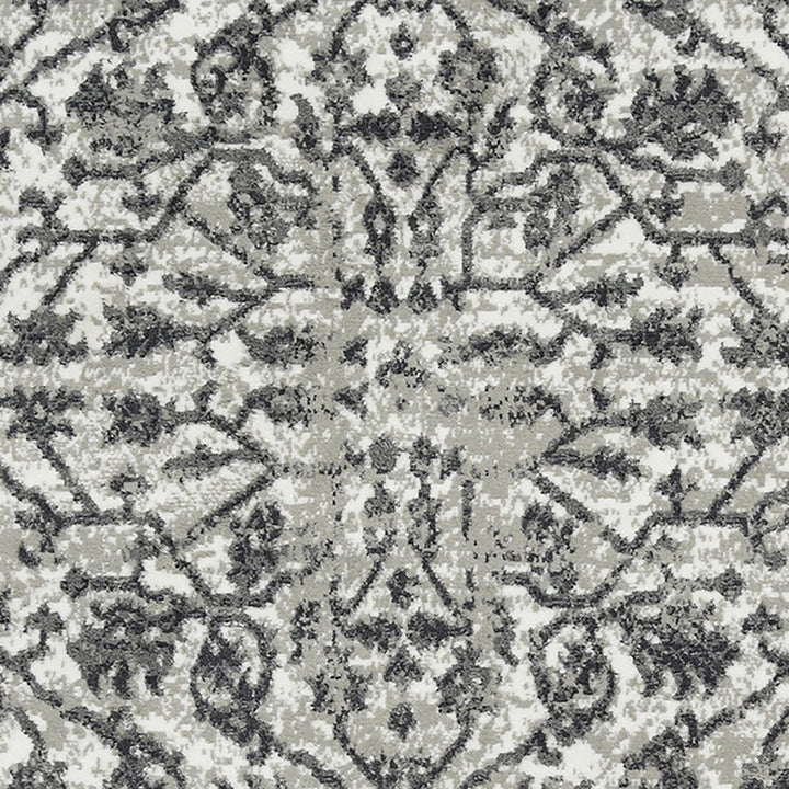 10 x 14 Gray Floral Power Loom Area Rug Image 1