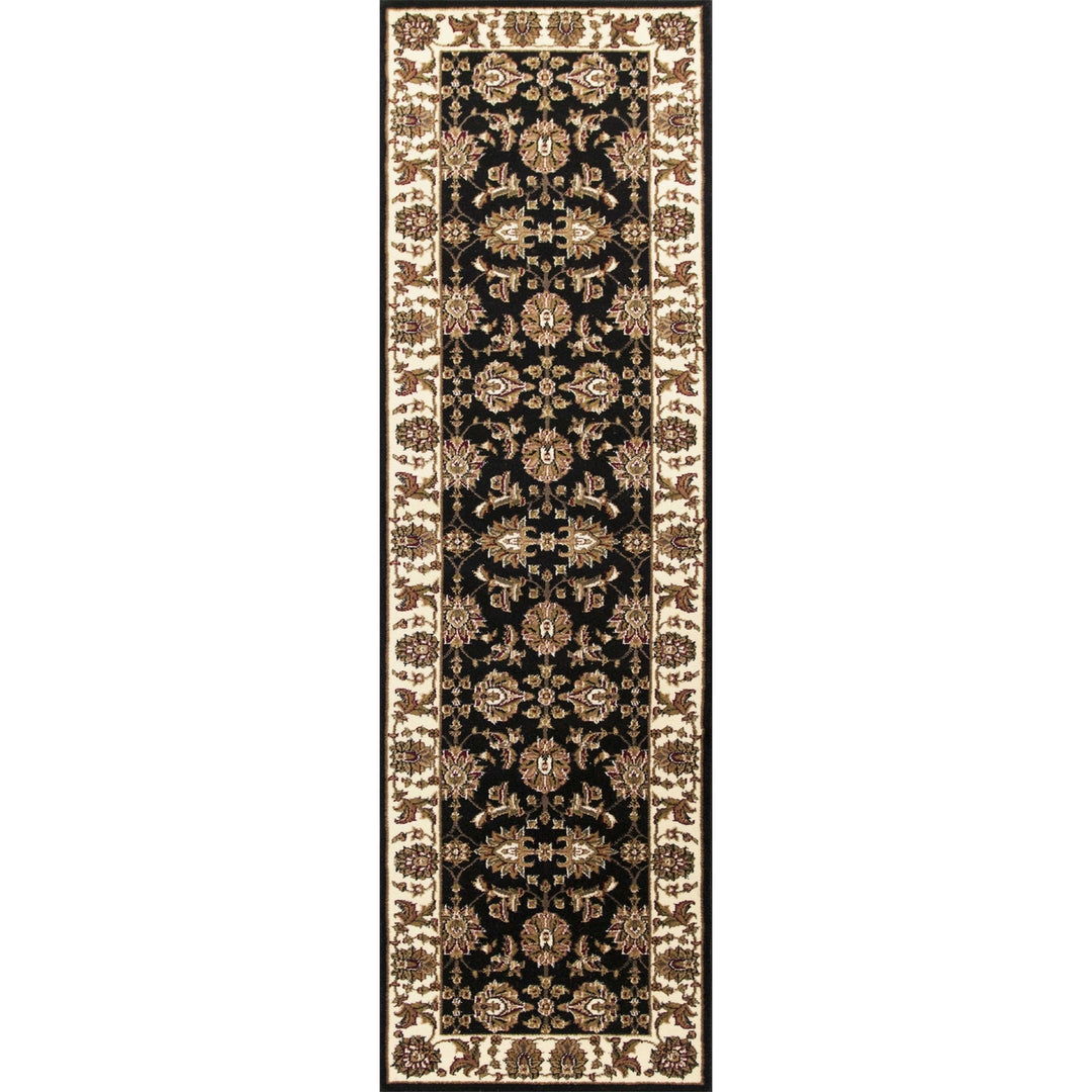 10X13 Black Ivory Machine Woven Floral Traditional Indoor Area Rug Image 8