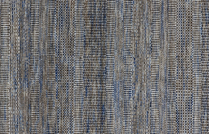 12 Gray Wool Striped Hand Knotted Runner Rug Image 4