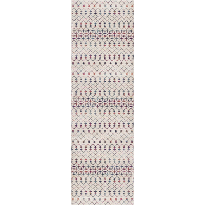 2 X 4 Blue and Ivory Ikat Area Rug Image 8